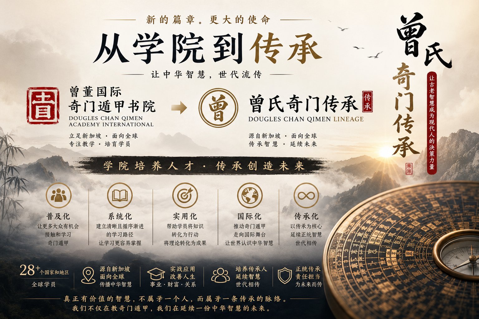 从学院到传承,为什么 – 曾董国际奇门遁甲書院 – 正式升级为 – 曾氏奇门传承
