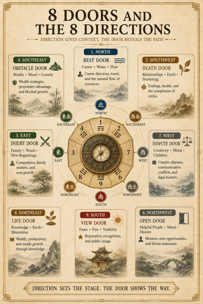 Qi Men Dun Jia the Doors (Eight Doors) Explained - illustration
