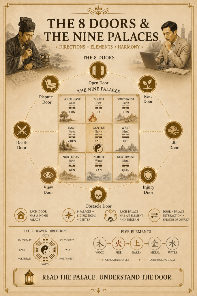 Qi Men Dun Jia the Doors (Eight Doors) Explained - illustration