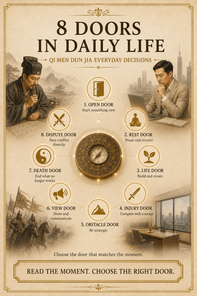 Qi Men Dun Jia the Doors (Eight Doors) Explained - illustration