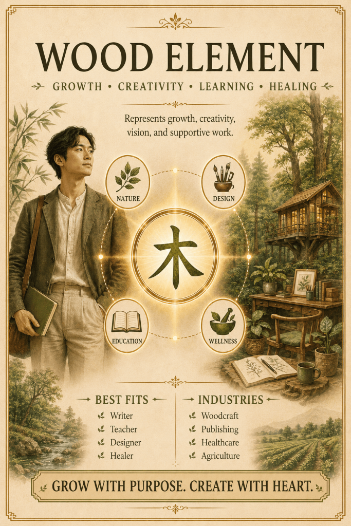 Wood Element careers jobs and industries in Feng Shui