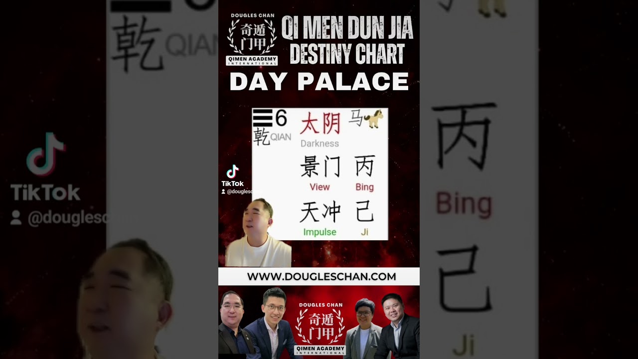 Qi Men dun Jia Destiny Chart Day Palace darkness, view door and impulse star in qian Palace #qmdj
