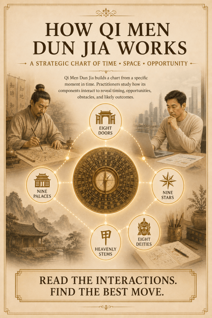 How Qi Men Dun Jia works - chart components and structure
