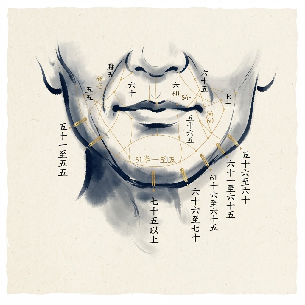 Earth Court age map face reading diagram