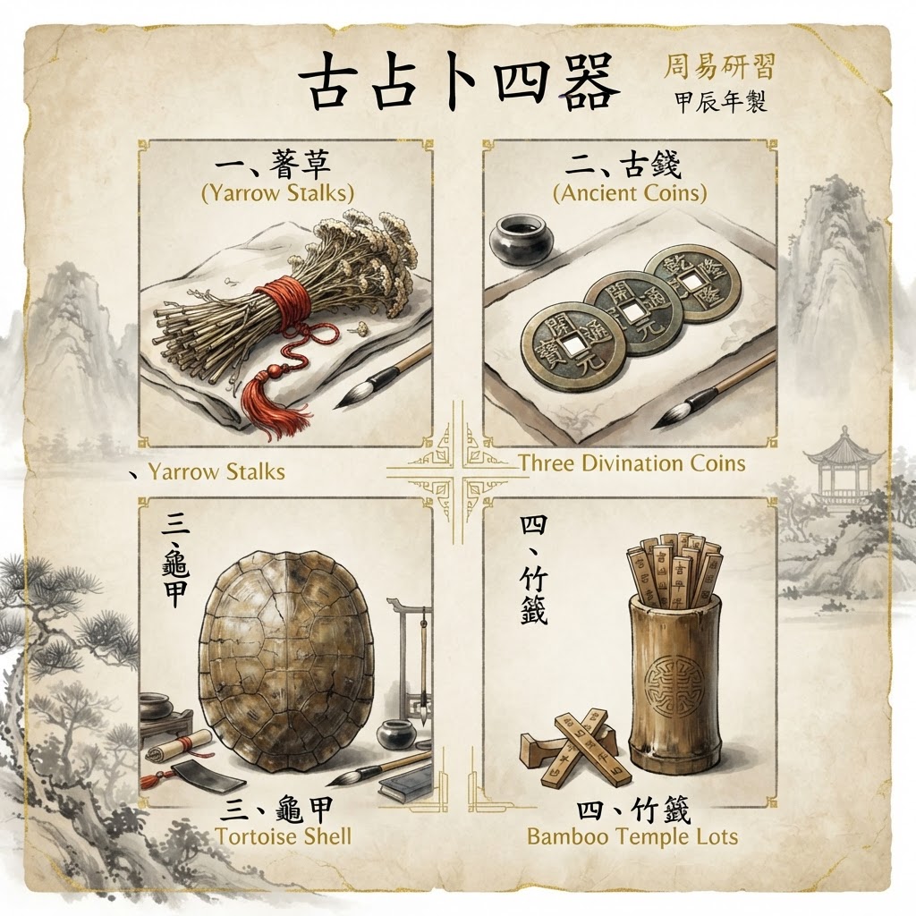 Four classical divination tools used across Chinese history