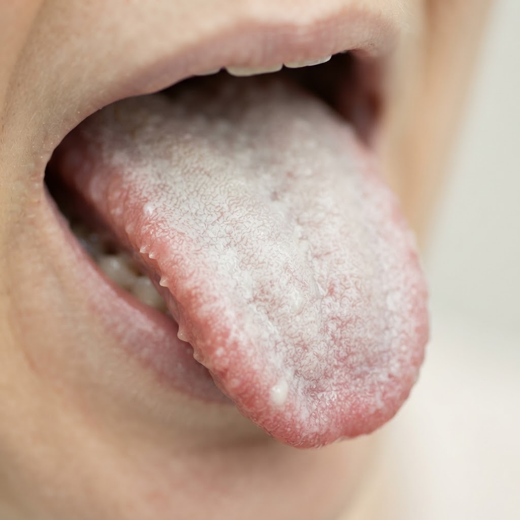 Thick tongue coating as read in traditional Chinese medicine diagnosis