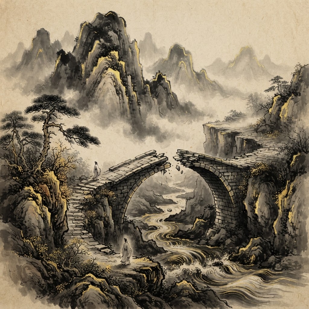 Broken bridge metaphor from a difficult Guan Yin lot poem