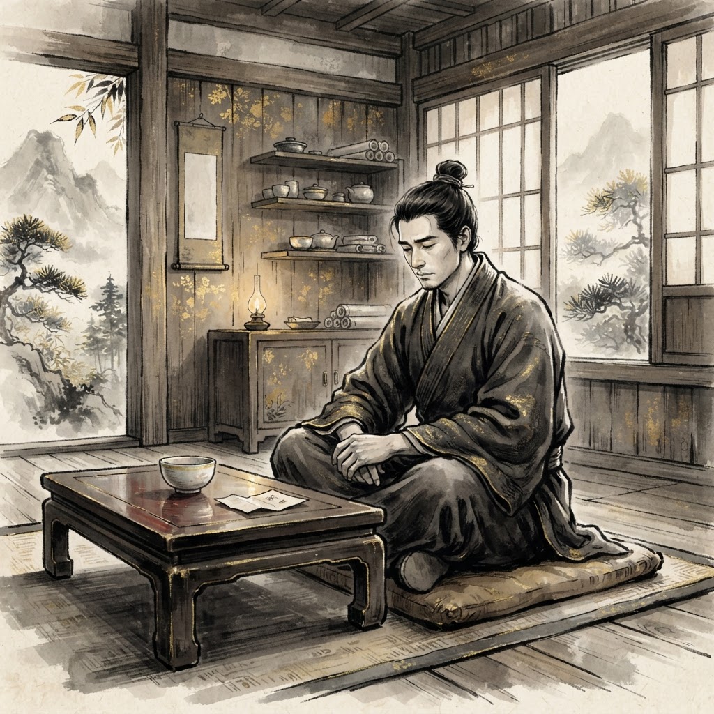 Calm contemplation after receiving a difficult divination reading