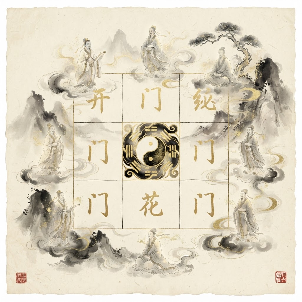 Eight Doors and Eight Gods chart in Qi Men Dun Jia