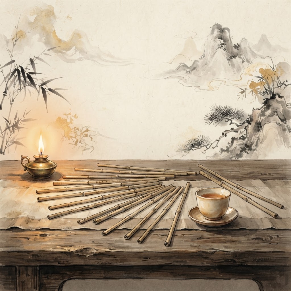 Kwan Im Thong Hood Cho Temple illustration: Guan Yin oracle sticks