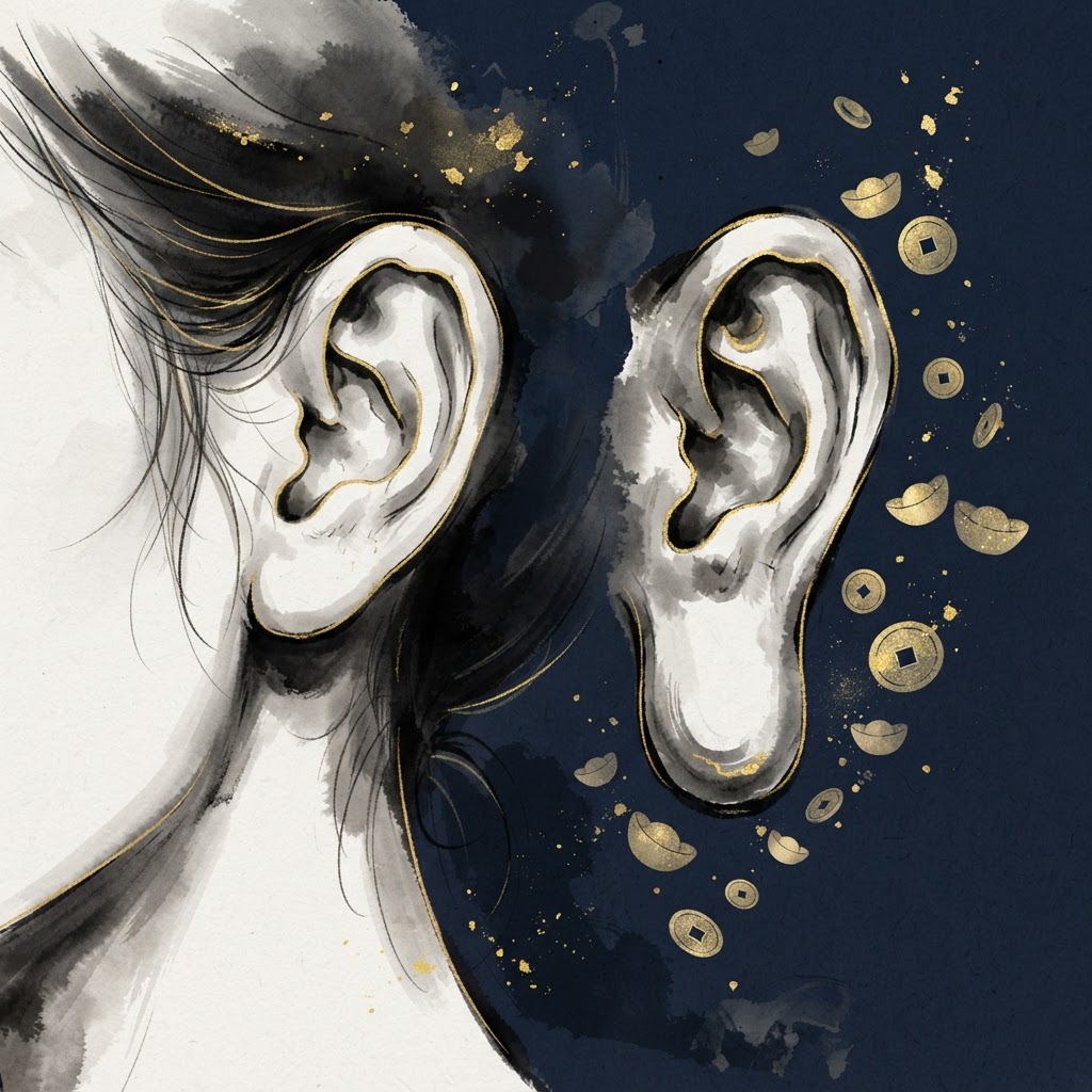 Attached vs detached ear lobes in wealth accumulation face reading