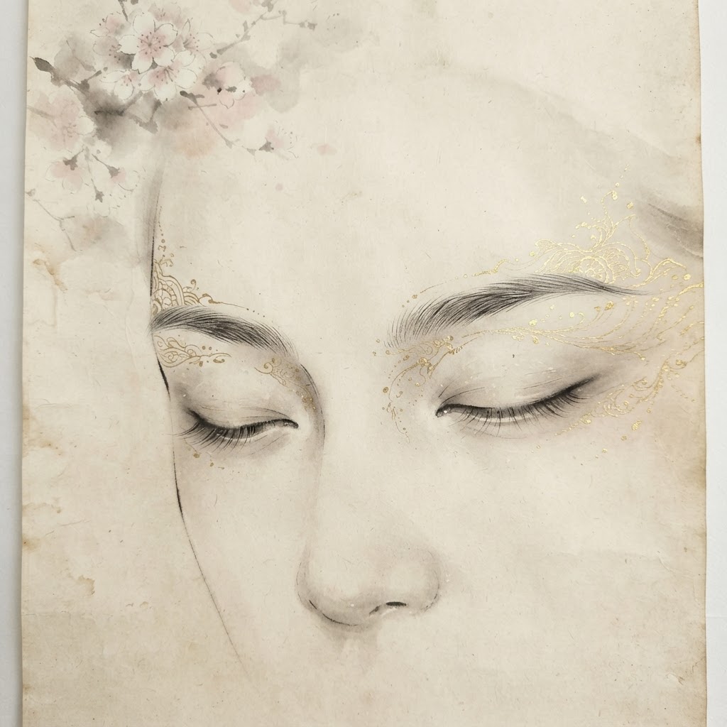 Thin eyebrows in love: refined wood energy translates to slow-burning emotional depth and careful romantic commitment.